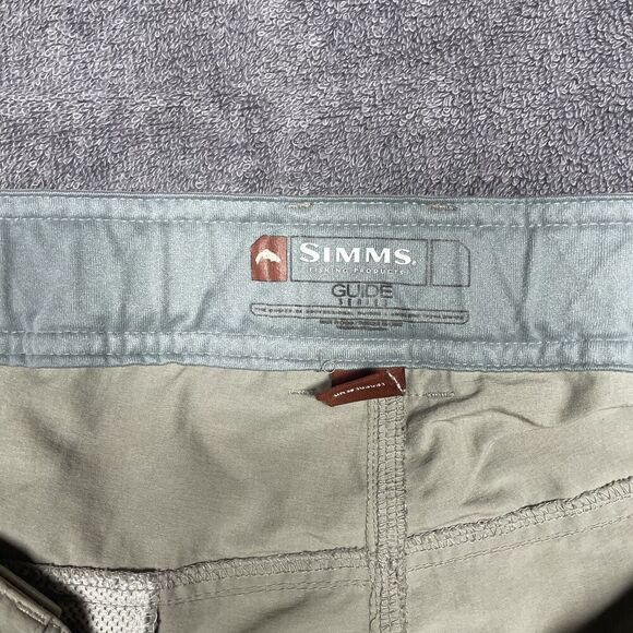 Simms Shorts Men's Size Large Beige Chino Guide Series Fly Fishing Cargo - Picture 4 of 14